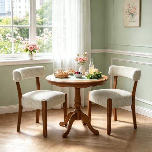 RNKSFX Upholstered Dining Chairs Set of 2, Walnut Wooden Kitchen & Dining...