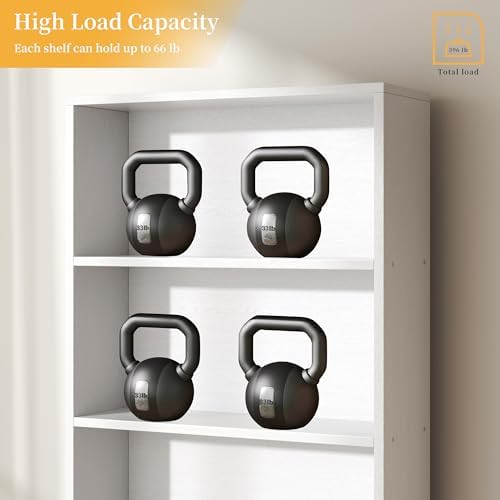 Shintenchi Bookshelf,6-Tier Open Bookcase and Bookshelves,6 Shelf Display Sto...