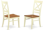 East West Furniture PLQU5-WHI-W 5 Piece Modern Dining Table Set Includes an Oval Wooden Table with Butterfly Leaf and 4 Dining Room Chairs, 42x78 Inch, Buttermilk & Cherry