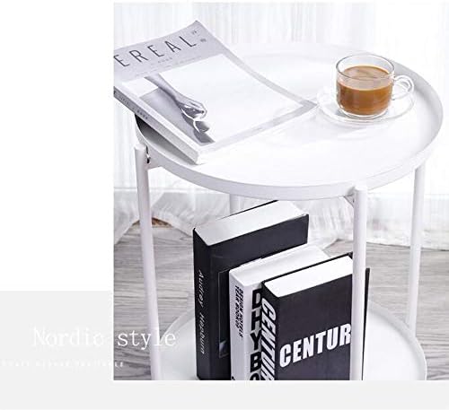 Telephone Table, Tray Metal End Table,Side Table Round Tray,Removable Tray Ou...