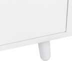 Modern Kitchen Pantry, Freestanding Storage Cabinet with 4 Doors, 4 Drawers & Microwave Shelf, White, Easy to Maintain, for Dining Room