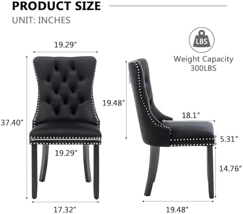 Hixkol Velvet Dining Chairs Set of 4,Upholstered Dining Chairs with Ring Pull...
