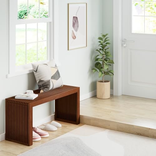 APRTAT Bamboo Dining Bench 35-Inch Indoor Wood Shoe Rack Bench for Entryway |...
