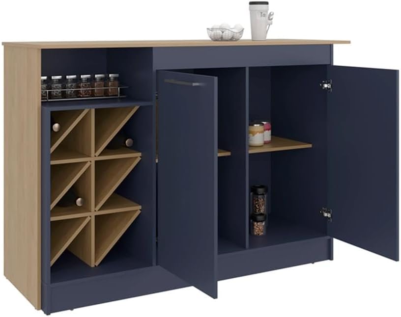 Pemberly Row Kitchen Island, 43.3H x 63.3W x 23D, Engineered Wood, Natural Oa...