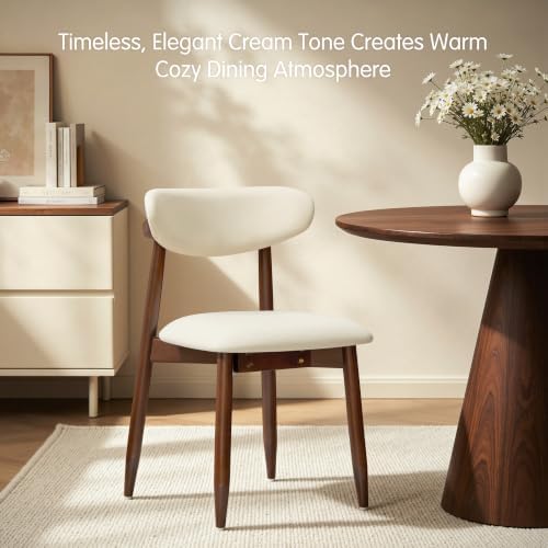 CHUN YI Dining Chairs Set of 6, Upholstered Solid Wood Dining Room Chairs