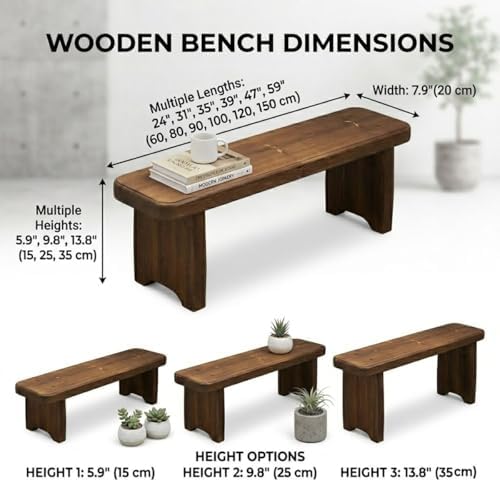 Entryway Bench, 24" to 59" Solid Wood Bench, Wooden Shoe Bench for ...