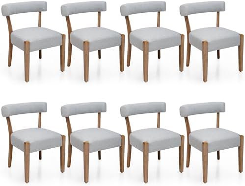 RNKSFX Upholstered Dining Chairs Set of 8, Wooden Kitchen & Dining Room C...