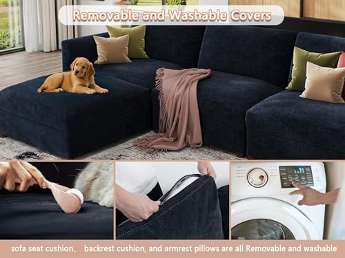 EASE MOOSE Oversized Sectional Sofa, L Shape Modular Deep Seat Couch | Extra ...