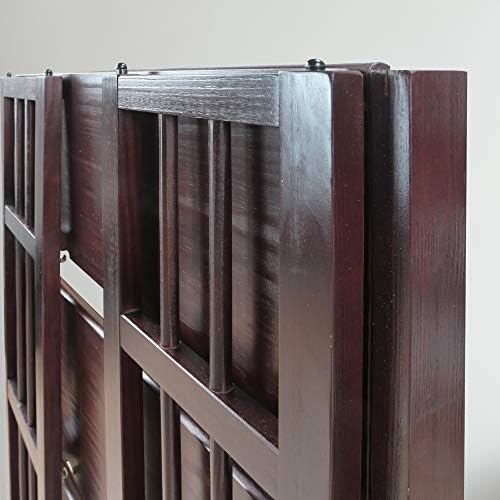 Casual Home 3 Shelf Folding Stackable Bookcase, 27.5" Wide, Espresso