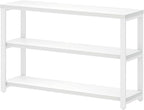 EXCEFUR Modern Entryway Table, Sofa Console Tables for Living Room, 3 Tier Foyer Table for Hallway, Behind Couch (47 Inch, White)