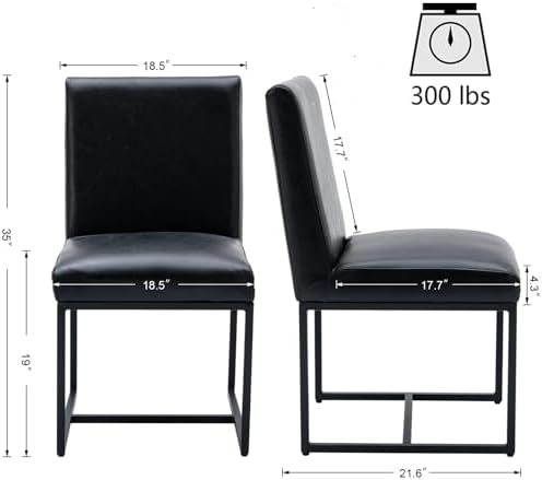 HNY Modern Dining Chairs Set of 6, Upholstered Leather Dining Room Chairs wit...