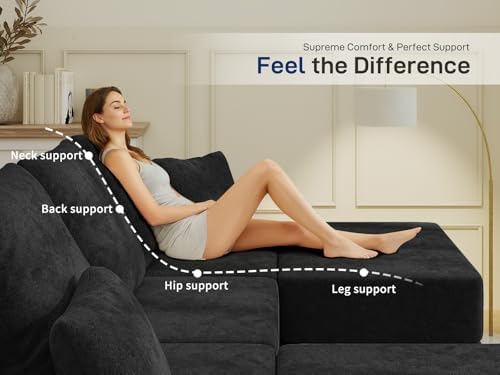 Cloud Modular Sectional Sofa, Comfy Couch for Living Room, Modern L-Shaped Co...