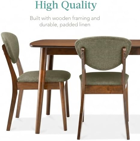 Best Choice Products 5-Piece Dining Set, Compact Mid-Century Modern Table &am...