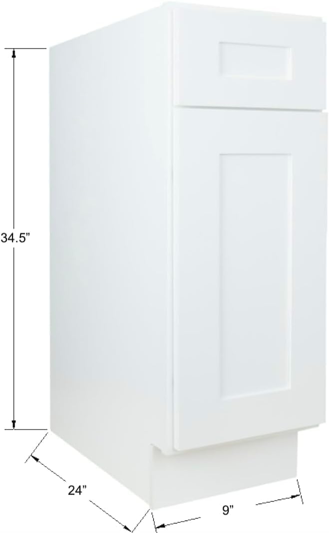 Hollywood Fabiani Design Base Kitchen Cabinet - 9 in. W x 24 in. D x 34.5 in....