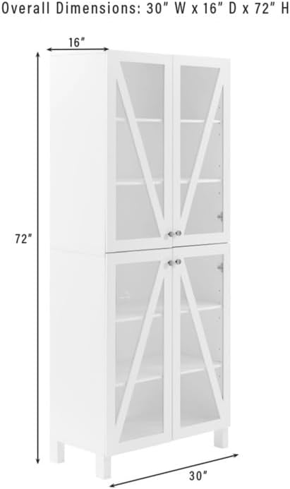HomeStock Tall Kitchen Pantry Set - Stackable Storage Cabinets - White - 16&q...