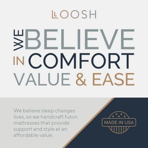Loosh Home | 10" Full Size Futon Sofa Bed Pocket Coil Foam Mattress - USA Made, Beige, No Frame