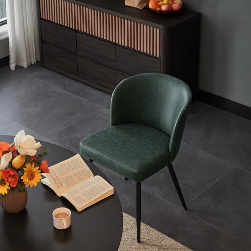 Susalt Dining Chairs Set of 2, Upholstered Kitchen Chairs with Faux Leather C...