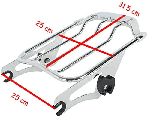 XFMT Motorcycle Chrome Detachable Two-Up Luggage Rack for Air Wing Harley Touring Road King Street Glide Road Glide Electra Glide 2009-Later