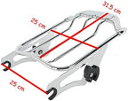 XFMT Motorcycle Chrome Detachable Two-Up Luggage Rack for Air Wing Harley Touring Road King Street Glide Road Glide Electra Glide 2009-Later