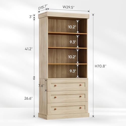 ivaniti 71" Tall Farmhouse Kitchen Pantry, Large Storage Cabinet with Ad...