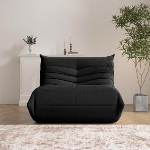 Bean Bag Chair, Memory Foam Bean Bag Sofa Large Bean Bag Chair for Adults, Bean Bag Chairs for Teens with High Density Comfortable Foam, Memory Foam Lazy Sofa for Living Room, Bedroom (Black)