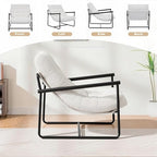Modern Accent Chair for Living Room,Arm Chair with Metal Frame,Upholstered Armchair with Soft Cushion for Bedroom Lounge Reading Room (Beige)