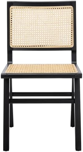 Safavieh Couture Hattie 19-inch Black and Natural Rattan Dining Chair (Set of 2)