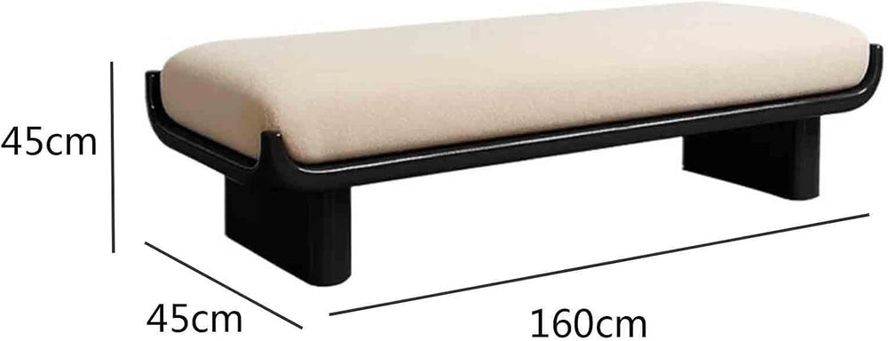 Modern Wooden and Fabric Long Shoe-Changing Bench for Living Room and Bed end...
