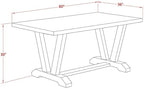 East West Furniture VT626 V-Style Kitchen Dining Table - a Rectangle Wooden Table Top with Stylish Legs, 36x60 Inch, Multi-Color