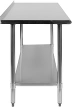 Flash Furniture Reese NSF Certified Stainless Steel Kitchen Prep and Work Table, Commercial Work Table with Storage, 60"W x 24"D x 36"H, Silver
