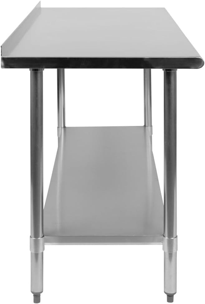 Flash Furniture Reese NSF Certified Stainless Steel Kitchen Prep and Work Table, Commercial Work Table with Storage, 60"W x 24"D x 36"H, Silver