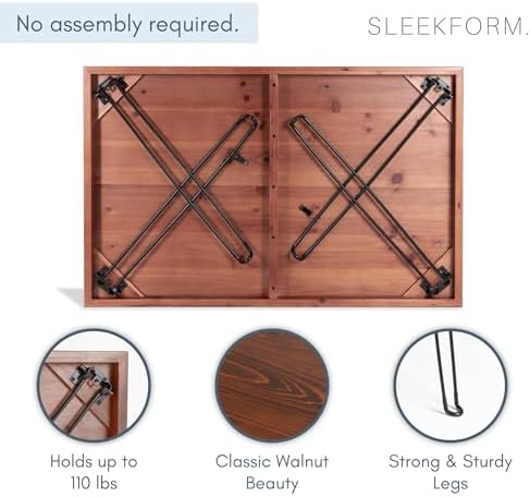 Sleekform Wooden Folding Dining Table for 4, 47 x 30 Inch