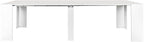 KEIKI 20"-118.5" L Extendable Foldable Dining Room Table for 1-10 People, Wood Multifunctional Rectangle Expandable Console Kitchen Living Meeting Room Furniture, 6 Tabletop Length Options, White