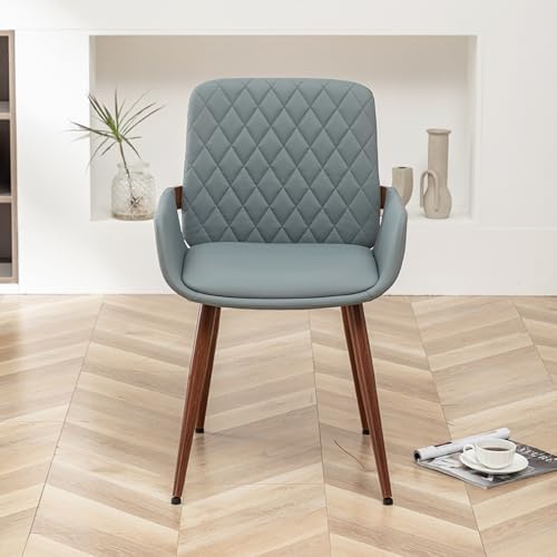 LUNLING Mid Century Modern Dining Room Chairs Set of 2 Accent Faux Leather Ch...