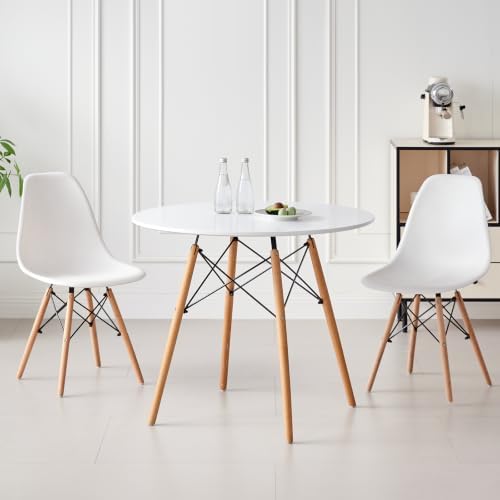 5-Piece Round Dining Set, 35.5" Kitchen Table Chairs Set of 4 | Space Sa...
