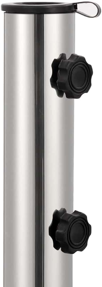 Granite Parasol Base 66.1 lb Square Black Heavy Duty Umbrella Stand with 2 Locking Bolts, 1 Adapter for 1.5"/1.9" Poles, 4 Castors for Easy Movement