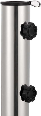 Granite Parasol Base 66.1 lb Square Black Heavy Duty Umbrella Stand with 2 Locking Bolts, 1 Adapter for 1.5"/1.9" Poles, 4 Castors for Easy Movement