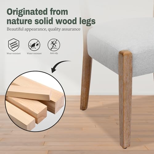 RNKSFX Upholstered Dining Chairs Set of 8, Wooden Kitchen & Dining Room C...