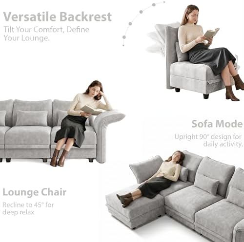 LLappuil 179" Oversized Modular Sectional Sofa with Storage Seat 12 Piec...