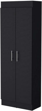 Black 5-Shelf Storage Pantry Cabinet