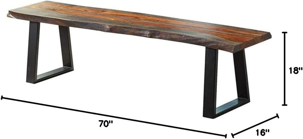 Coaster Home Furnishings - Ditman - 70-Inch Live Edge Wood Dining Bench - Rus...