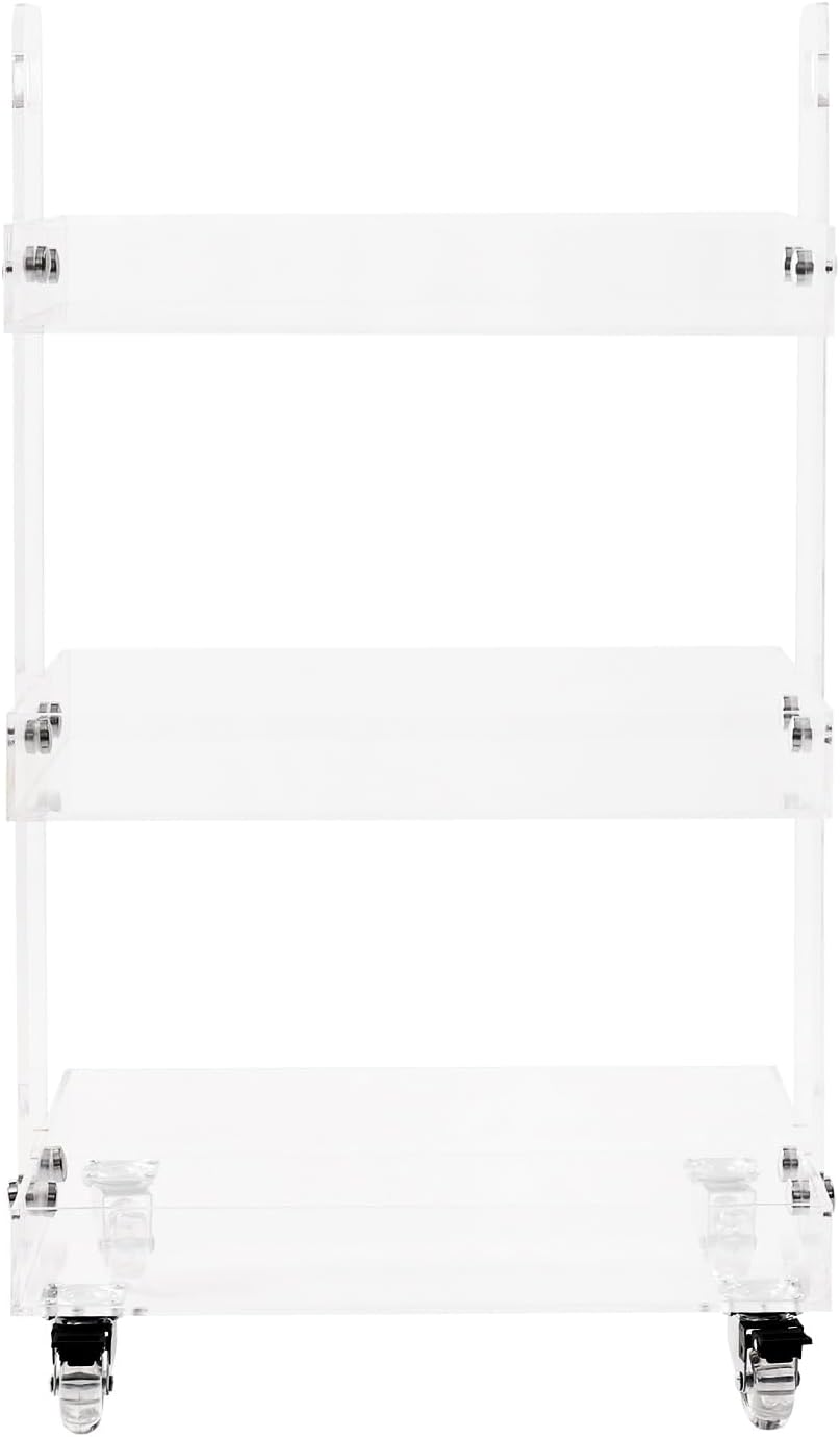 Gdrasuya10 Clear Acrylic Side Table with Wheels, 3 Tier Acrylic End Table Sid...