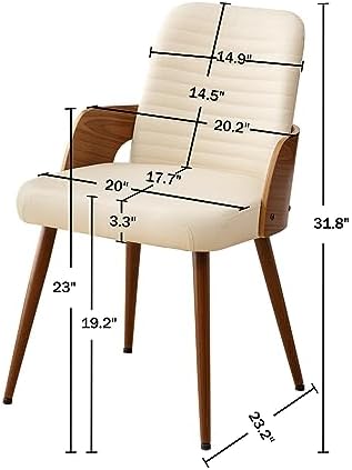 Dining Room Chairs,Mid Century Modern Kitchen Chair,Upholstered Faux Leather ...