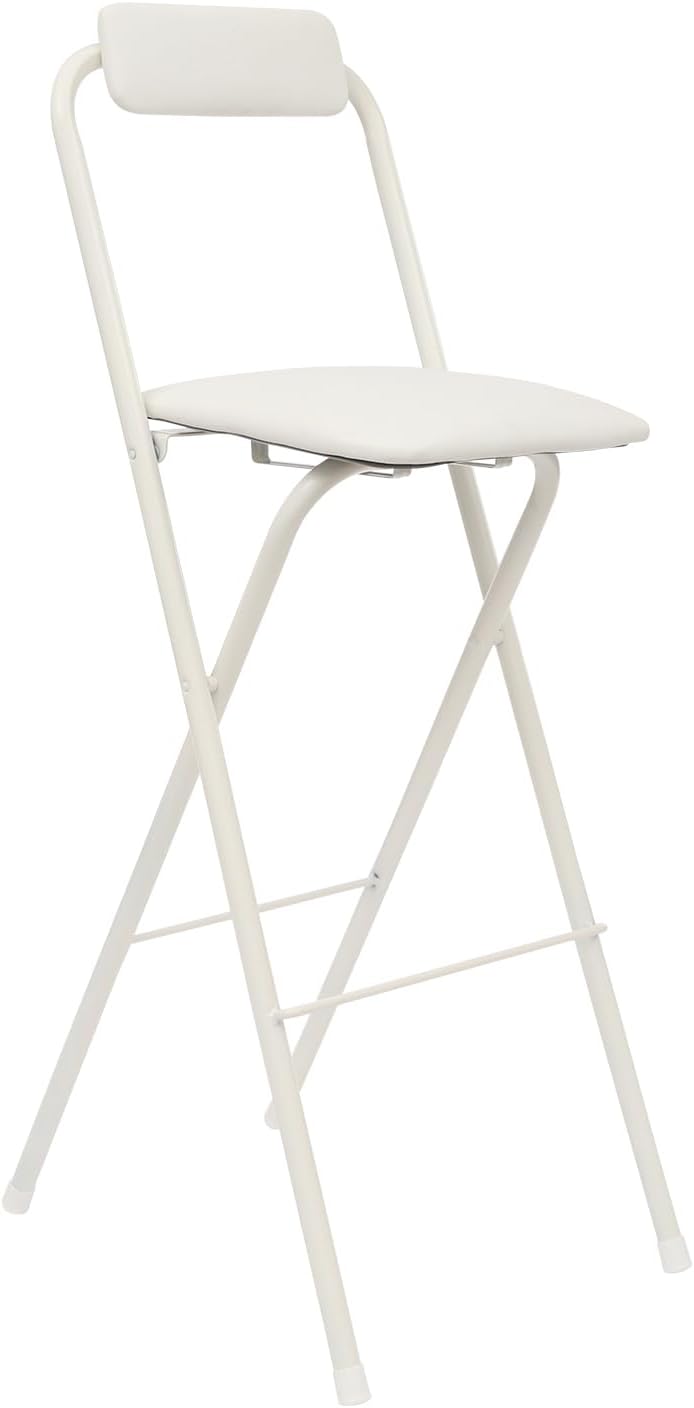 1 Pcs Folding Bar Stool with Backrest 29.5 Inch Tall Foldable Stool Chair Por...