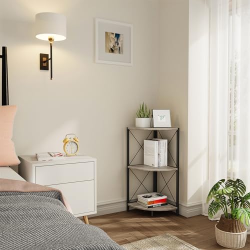 Snughome Corner Shelf for Desktop, 3-Tier Corner Storage Organizer with Metal...