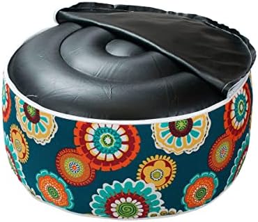 Magpie Fabrics Indoor/Outdoor Inflatable Stool Ottoman Pouf, Water Repellent ...