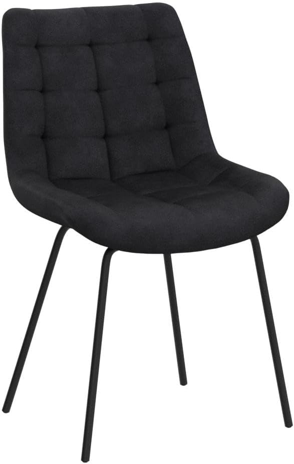 NicBex Velvet Dining Chairs, Upholstered Reception Chairs, Tufted Accent Chair with Metal Legs for Home Kitchen, Living Room, Set of 2, Black