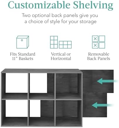 Best Choice Products 6-Cube Storage Organizer, 11in Shelf Opening, Bookcase, ...
