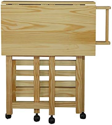 Casual Home Trek Folding Natural Kitchen Cart, 27"W (372-30)