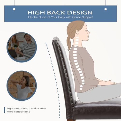 DUMOS Dining Chairs Set of 4, PU Leather Kitchen Chairs for Living Room